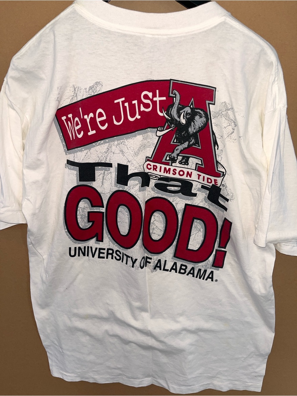 Vintage 1995 Alabama Crimson Tide T Shirt XL Big Logo Double Sided 90s NCAA Rare